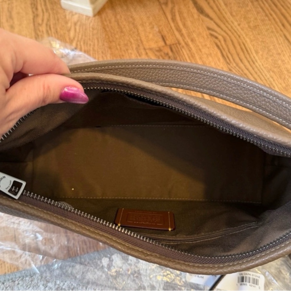 Coach RESERVED Tan Leather Shoulder Bag with Chain Strap - Picture 12 of 12